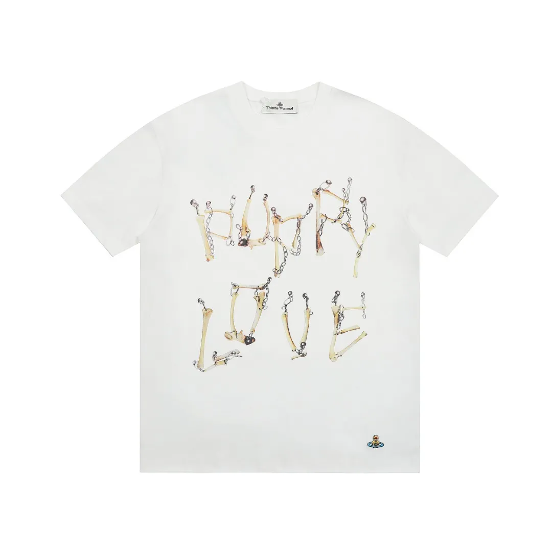 VIVI 137# "Exclusive Style" vivienne west wood Queen Mother of the West Vivienne Saturn Bone Chain Print Short Sleeves The new fabrics have been machine washed at high temperature + water twice. The only one in the entire network that achieves 0 shrinkage. The Solona thread is arranged. The threaded neckline does not deform. It is tight and dense. Welcome to compare. The entire series of correct accessories. Every detail is completely restored and can be stretched directly.
